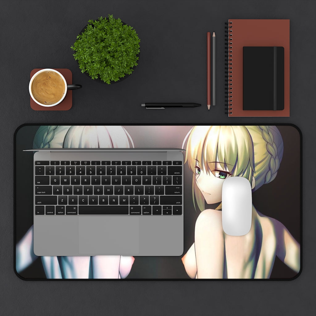 Nude Tits Artoria Pendragon and Saber Alter Fate Grand Order Desk Mat - Non Slip Mousepad