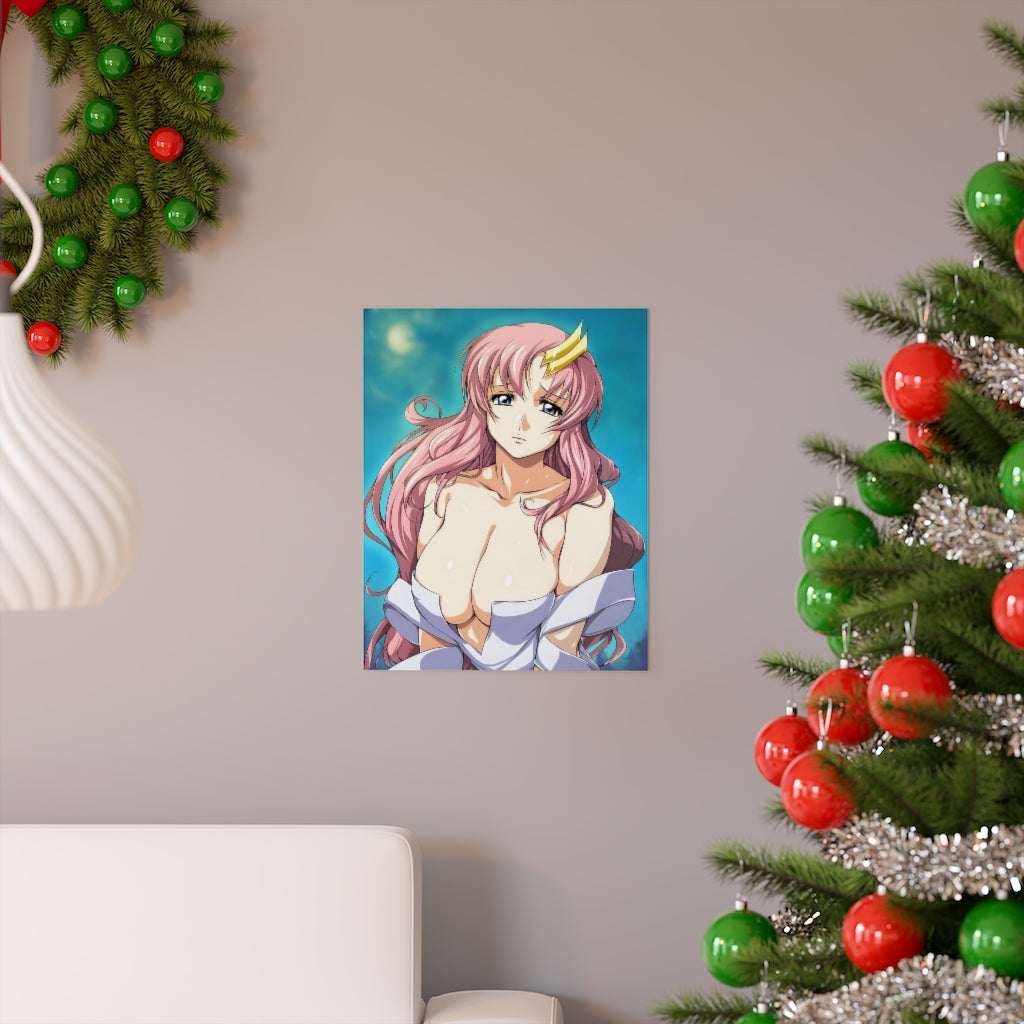 Big Boobs Lacus Clyne Gundam Ecchi Poster - Lewd Premium Matte Vertical Poster - Adult Wall Art