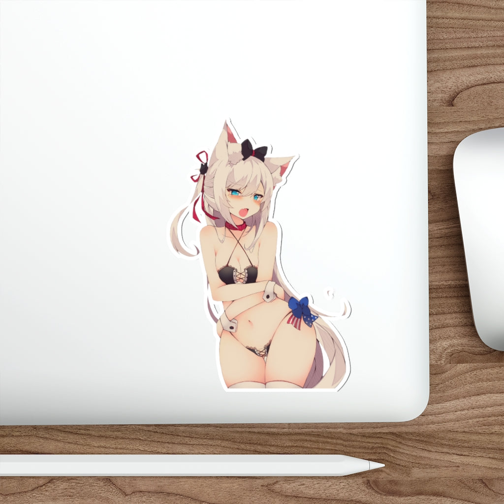 Sexy Lingerie Neko Hammann Azur Lane Waterproof Sticker - Ecchi Vinyl Decal