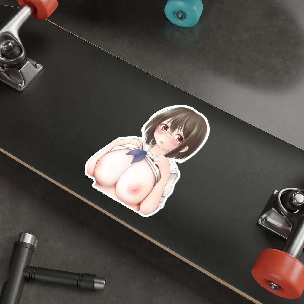 Shibuya Takami Saki Nude Boobs Peeker Waterproof Sticker - Ecchi Vinyl Decal