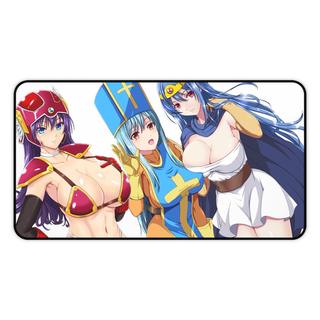 Dragon Quest Sexy Mousepad - Hot Priest, Sage And Soldier Gaming Desk Mat - Ecchi RPG Playmat