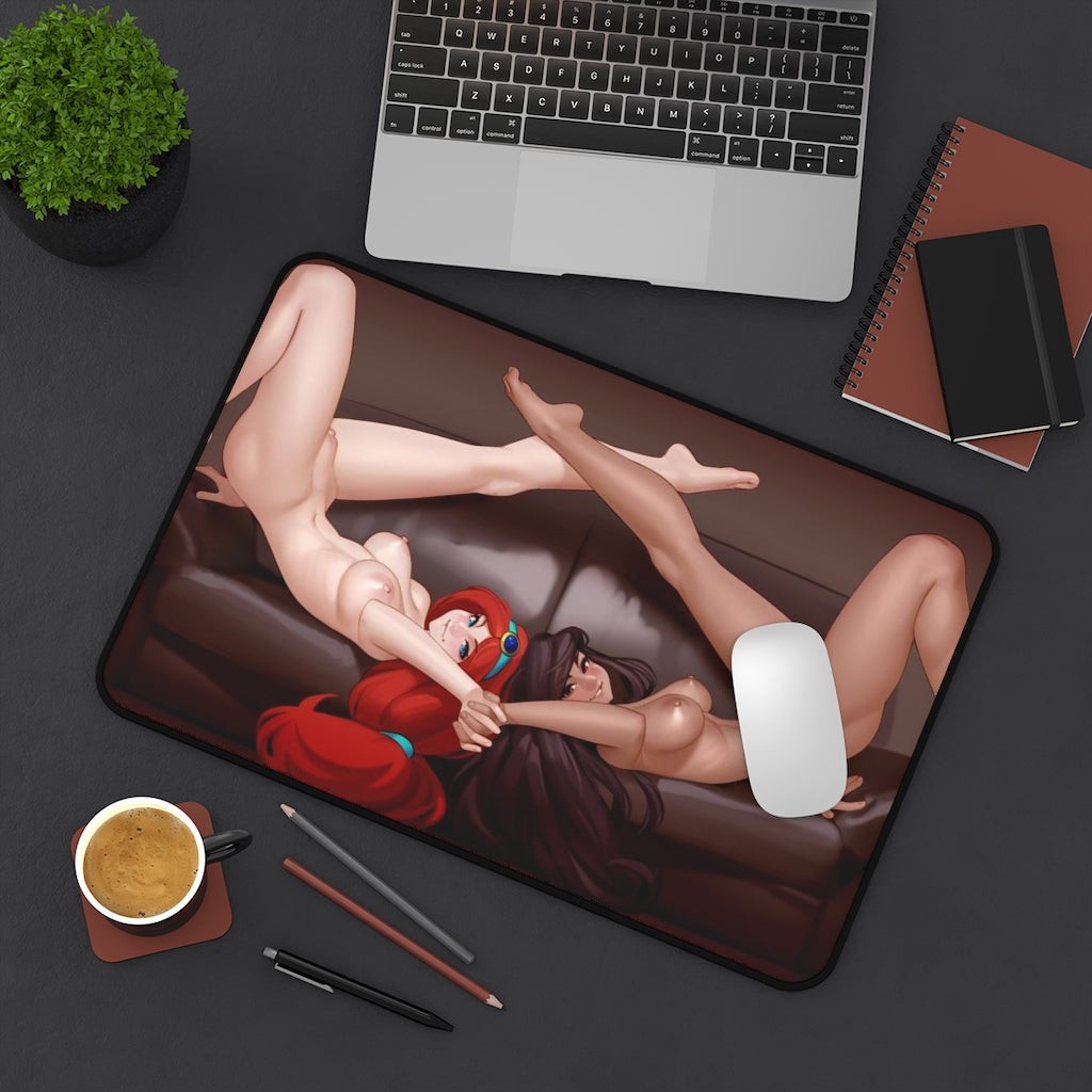 Ariel and Jasmine Disney Hentai Desk Mat - Non Slip Mousepad