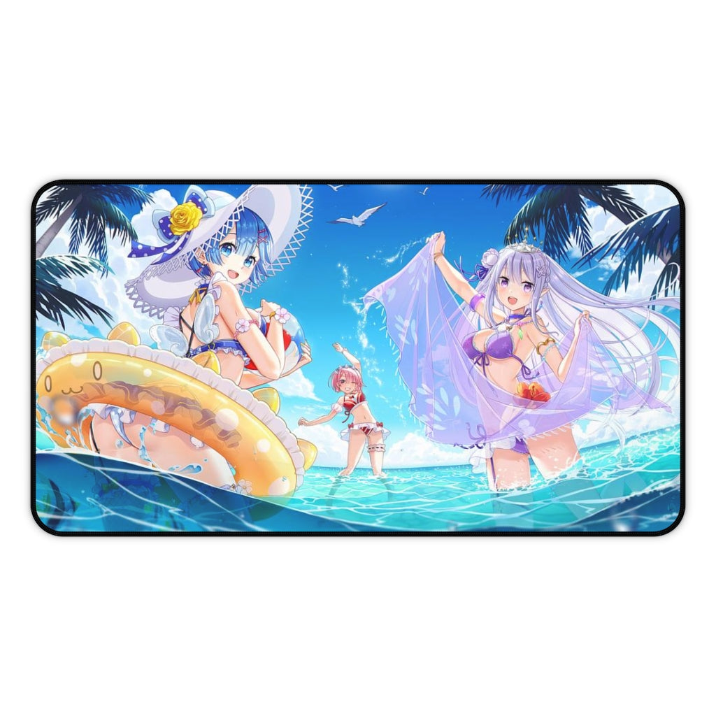 Re Zero Sexy Mousepad - Beach Waifus Desk Mat - Ecchi Playmat