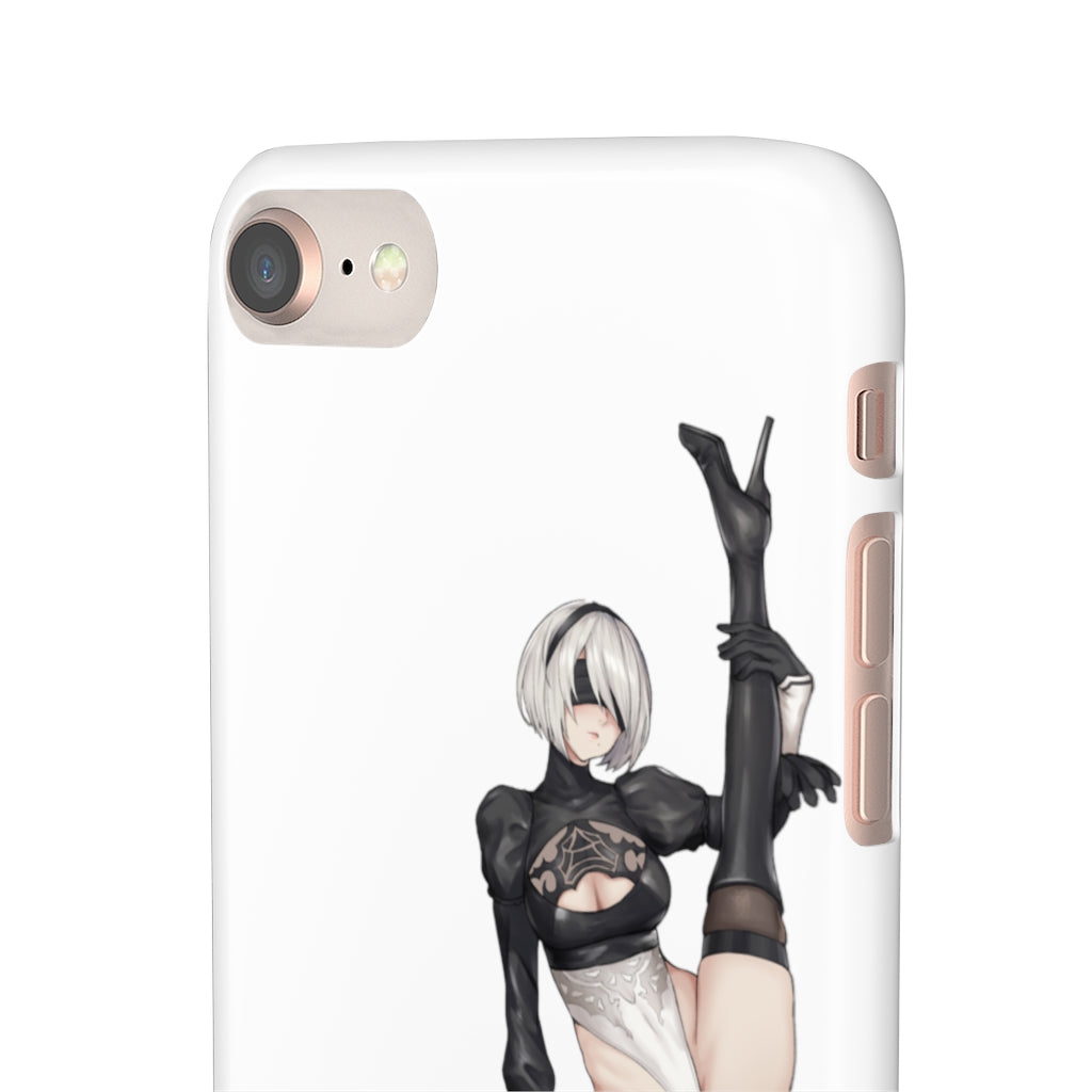 Nier Automata 2B Split Anime Phone Case -  Kawaii Aesthetic Snap Case