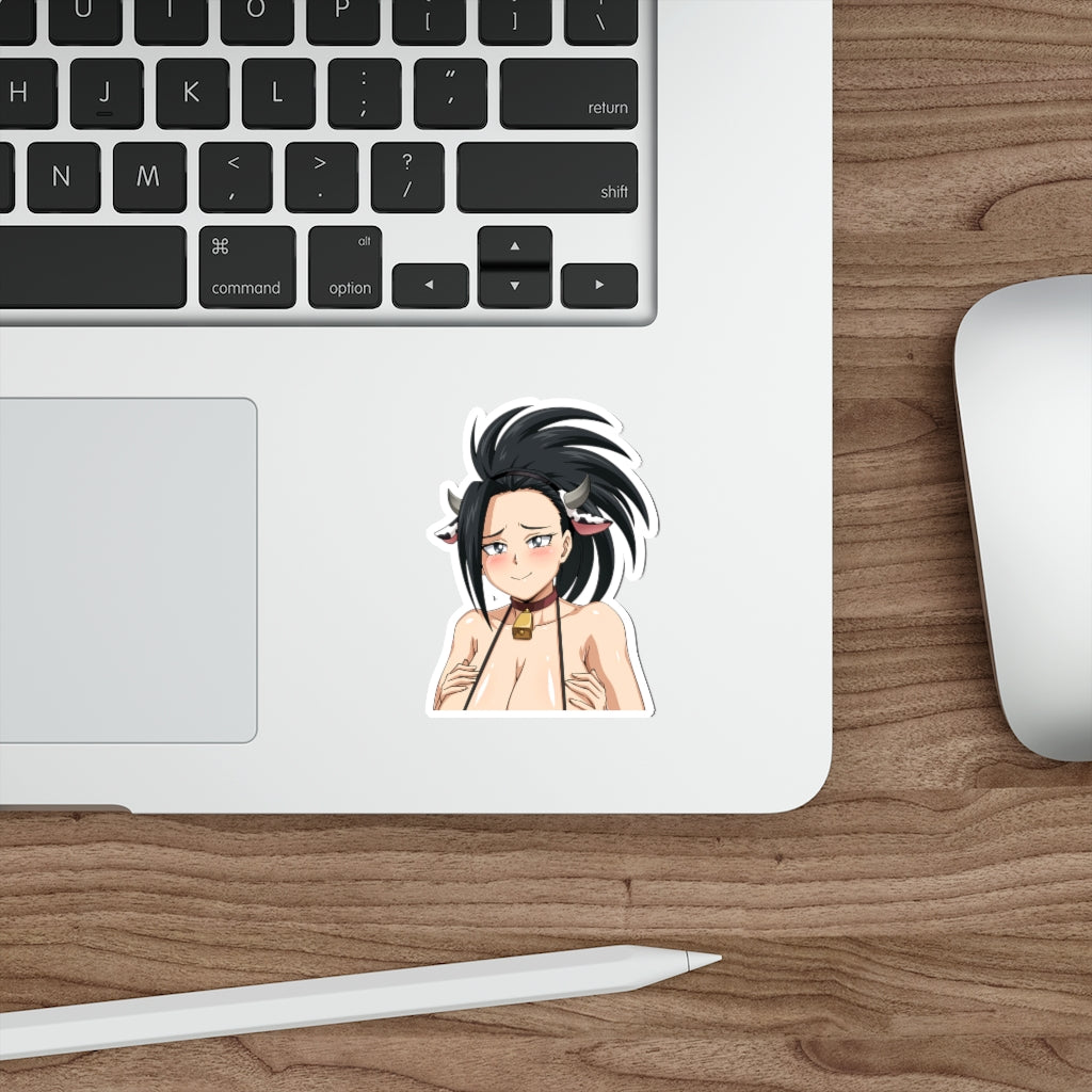 Momo Cow Girl Boobs Peeker Sticker - Car Window Sticker Peeker - My Hero Academia Ecchi Vinyl Car Decal