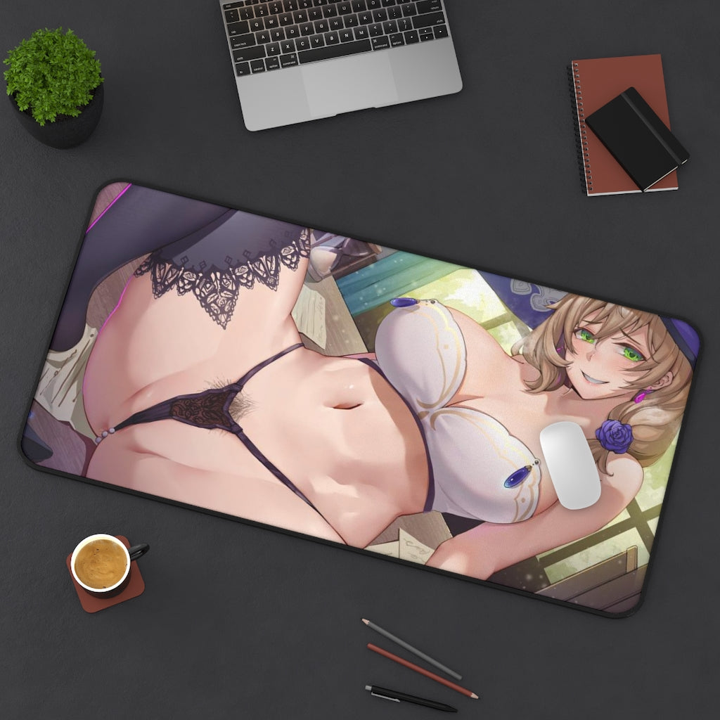 Sexy Lingerie Lisa Genshin Impact Desk Mat - Non Slip Mousepad