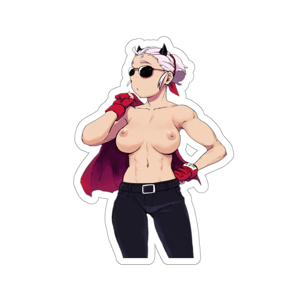 Topless Justice Helltaker Waterproof Sticker - Ecchi Vinyl Decal