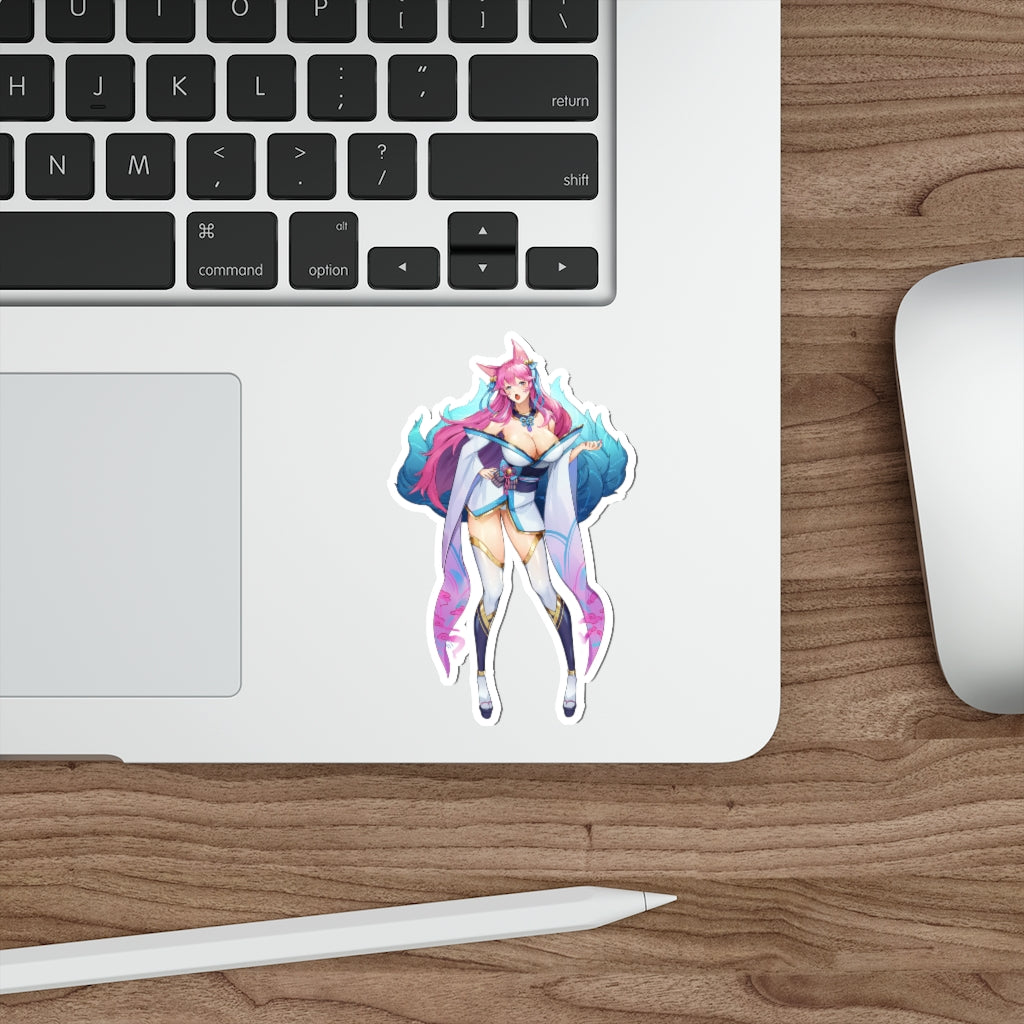 Ahri League of Legends Kitsune Kimono Waterproof Sticker - Ecchi Vinyl Decal