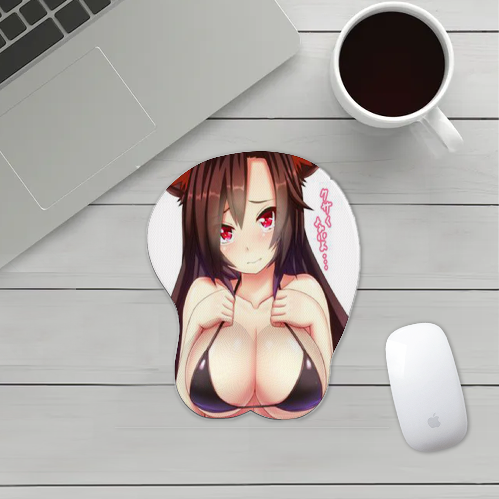 Anime 3D Boobs mousepad with Wrist Rest | Sexy Oppai Mouse pad for PC | Oppai mousepad with wrist support