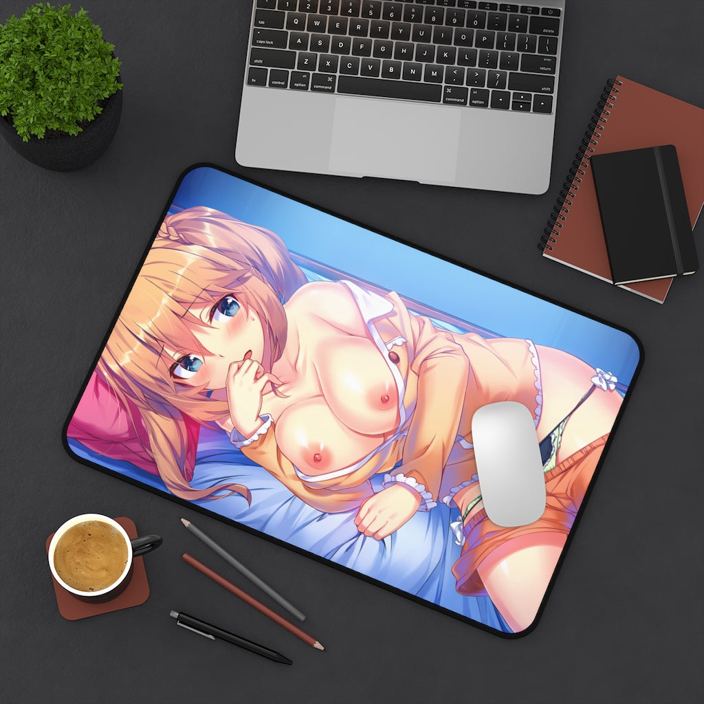 Under One Wing Sexy Mousepad - Sasaki Kazusa Big Nude Boobs Anime Desk Mat - Gaming Playmat