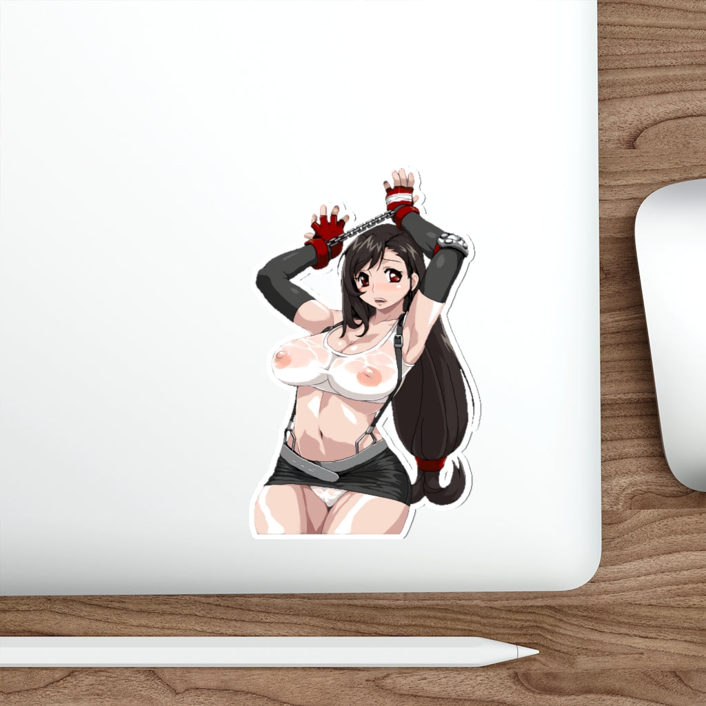 Pixel Art Sexy Tifa Lockhart Final Fantasy 7 Wet Tits Waterproof Sticker - Ecchi Vinyl Decal