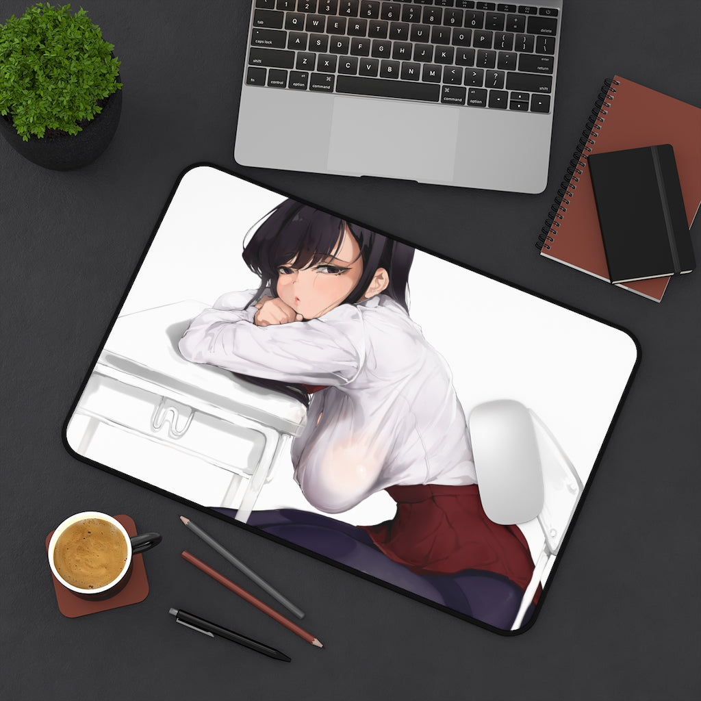 Komi San Sexy Mousepad - Anime Tits Komi Can't Communicate Ecchi Desk Mat - Boobs Playmat