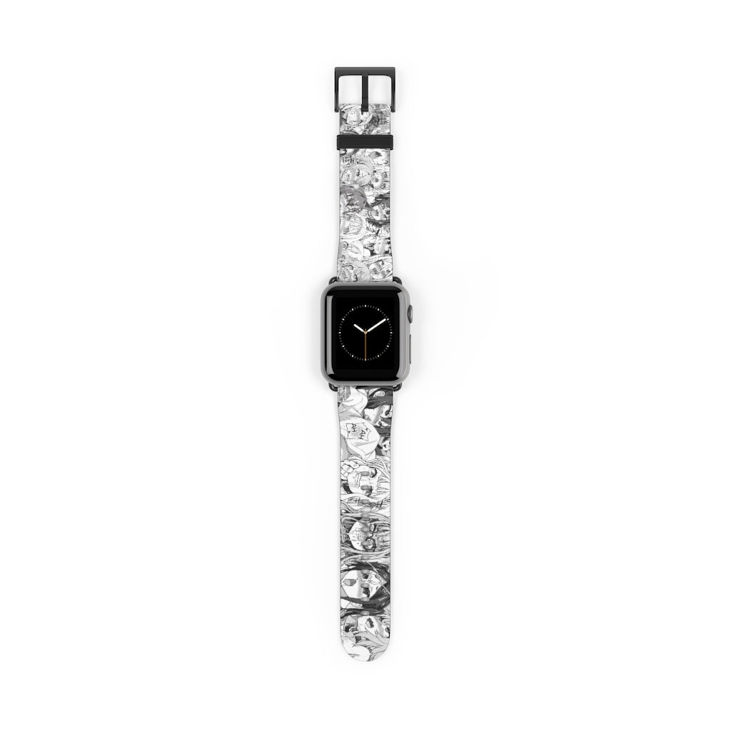 Apple Watch Band 38 mm and 42 mm - Ahegao Lewd Leather Apple Watch Band