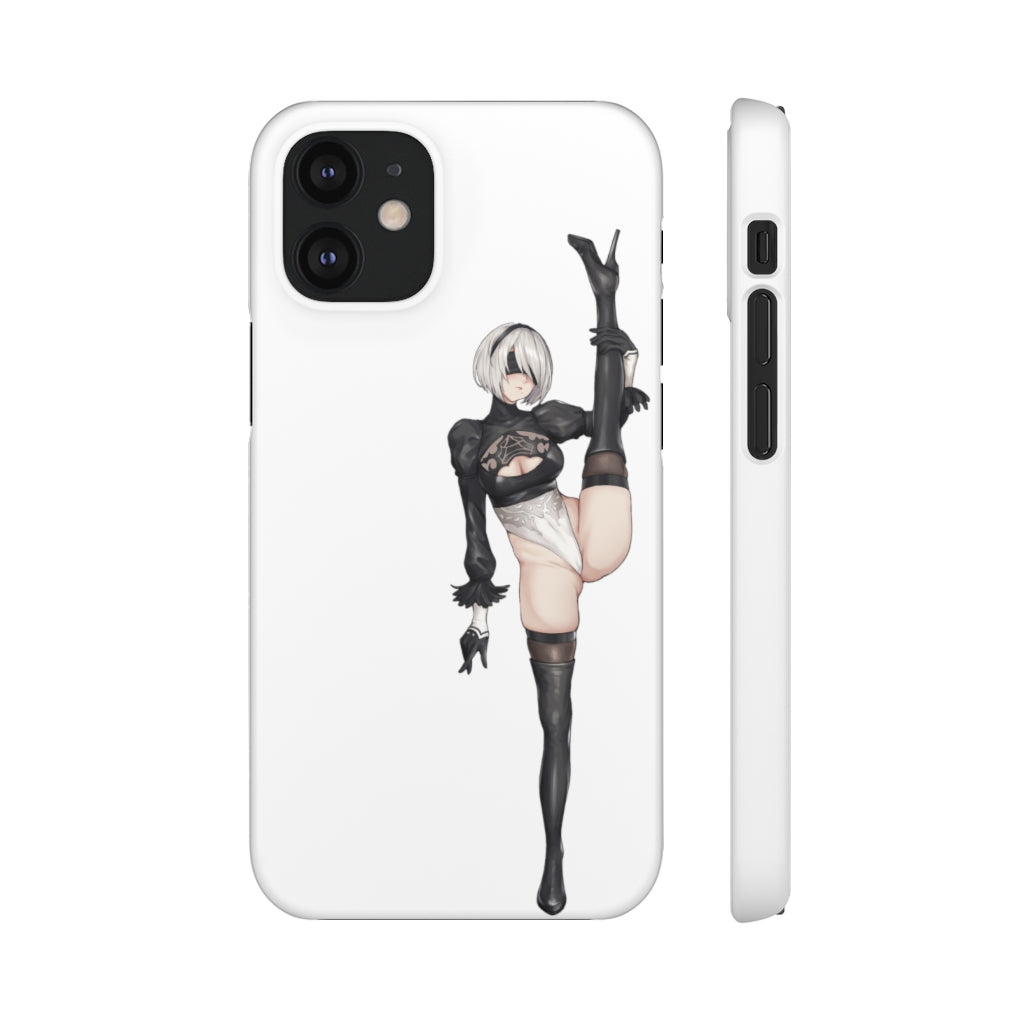 Nier Automata 2B Split Anime Phone Case -  Kawaii Aesthetic Snap Case