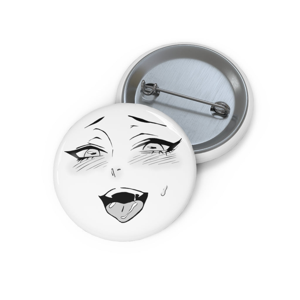 Ahegao Face Pin Button - Ecchi Anime Pin