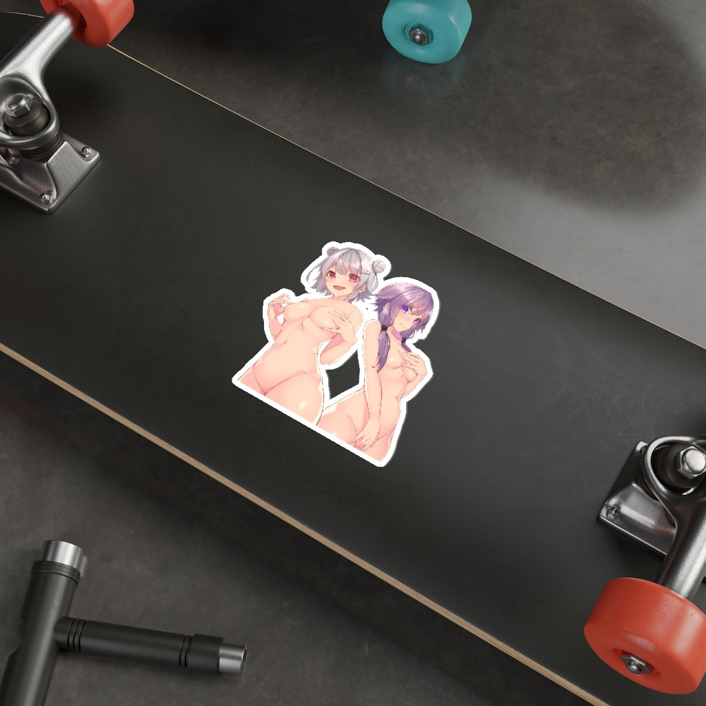 Nude Yuzuki Yukari and Koharu Rikka Voiceroid Yuri Hentai Waterproof Sticker - Ecchi Vinyl Decal