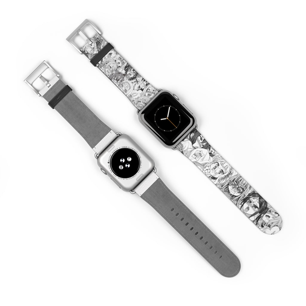 Apple Watch Band 38 mm and 42 mm - Ahegao Lewd Leather Apple Watch Band