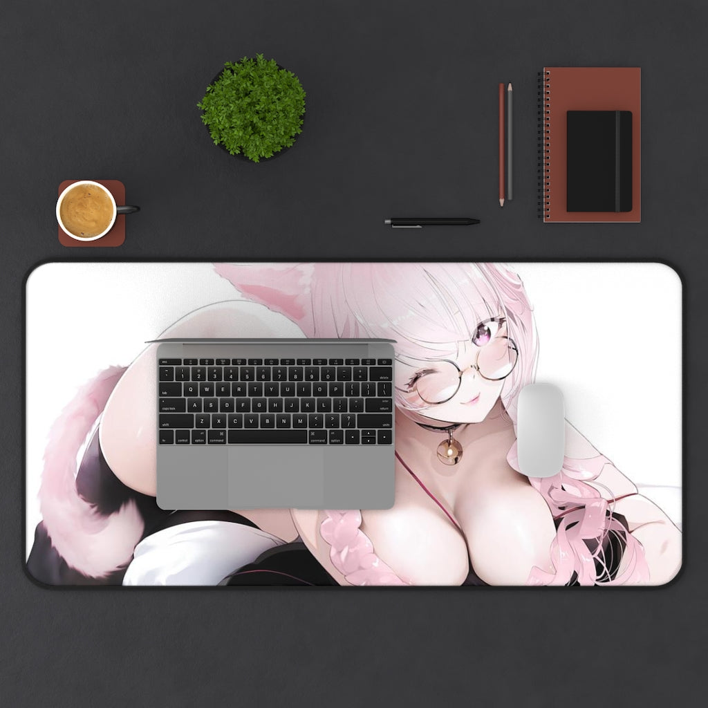 Final Fantasy XIV Sexy Mousepad - Thick Miqo'Te Desk Mat - Ecchi Playmat