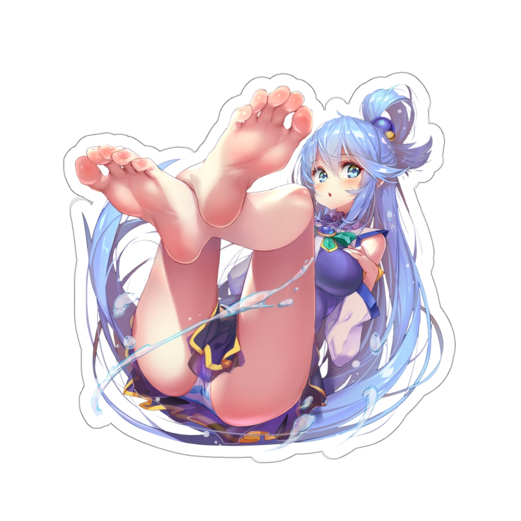 Autocollant imperméable Konosuba Aqua Sexy Feet - Autocollant en vinyle Ecchi