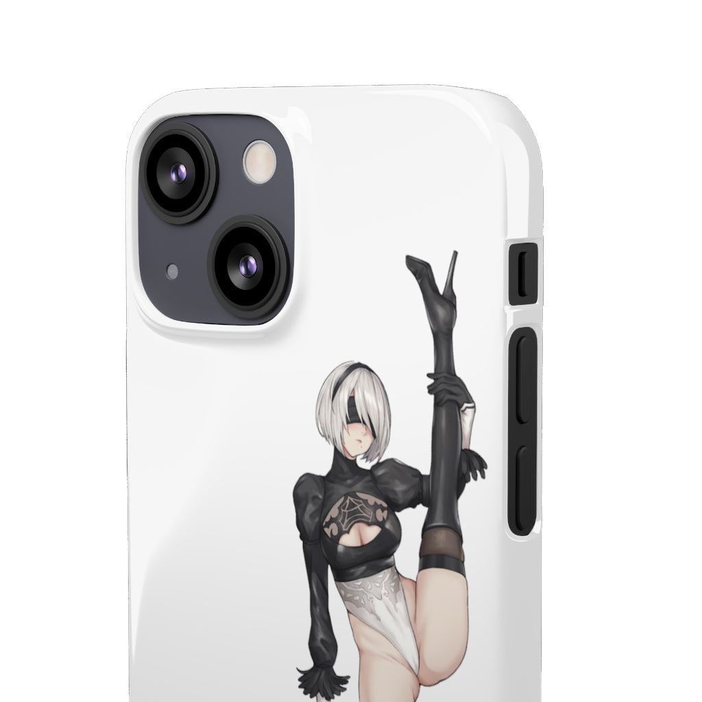 Nier Automata 2B Split Anime Phone Case -  Kawaii Aesthetic Snap Case