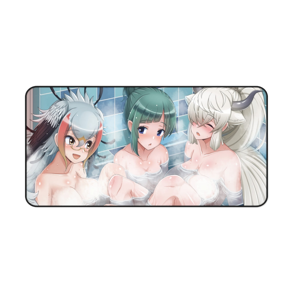 Yak and Secretarybird Kemono Friends Nude Bath Mousepad - Gaming Playmat