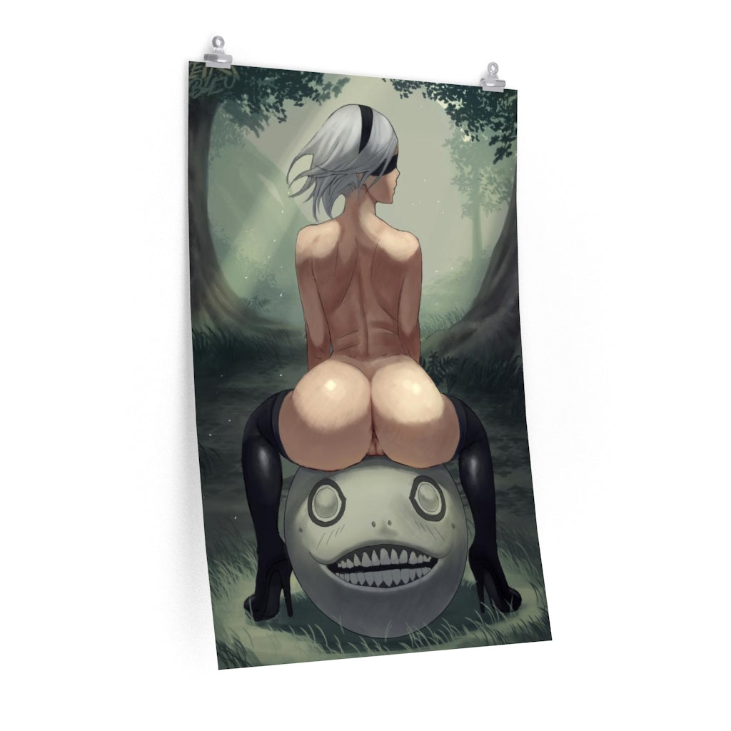 Nude 2B and Emil Nier Automata Hentai Poster - Lewd Premium Matte Vertical Poster - Adult Wall Art