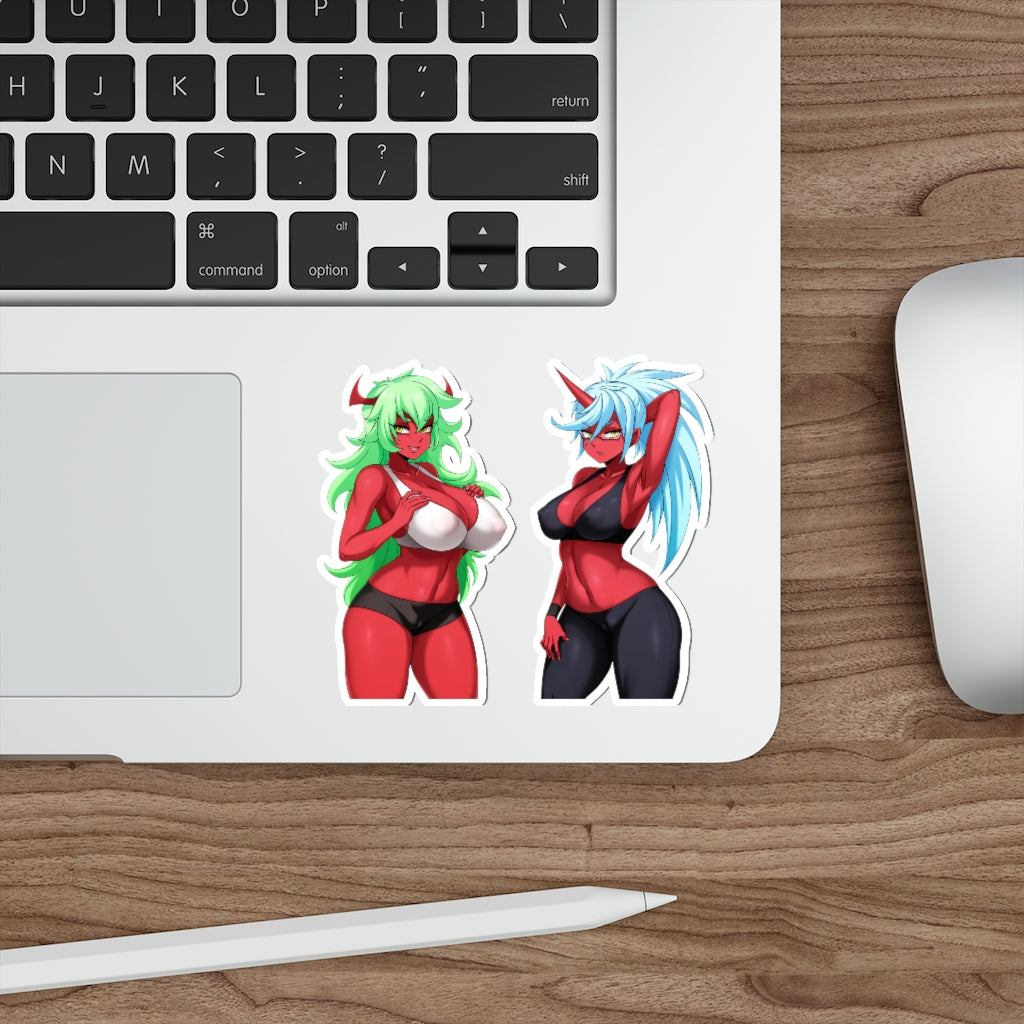 Panty and Stocking with Garterbelt Sexy Waifus Scanty and Kneesocks Waterproof Sticker - Ecchi Vinyl Decal