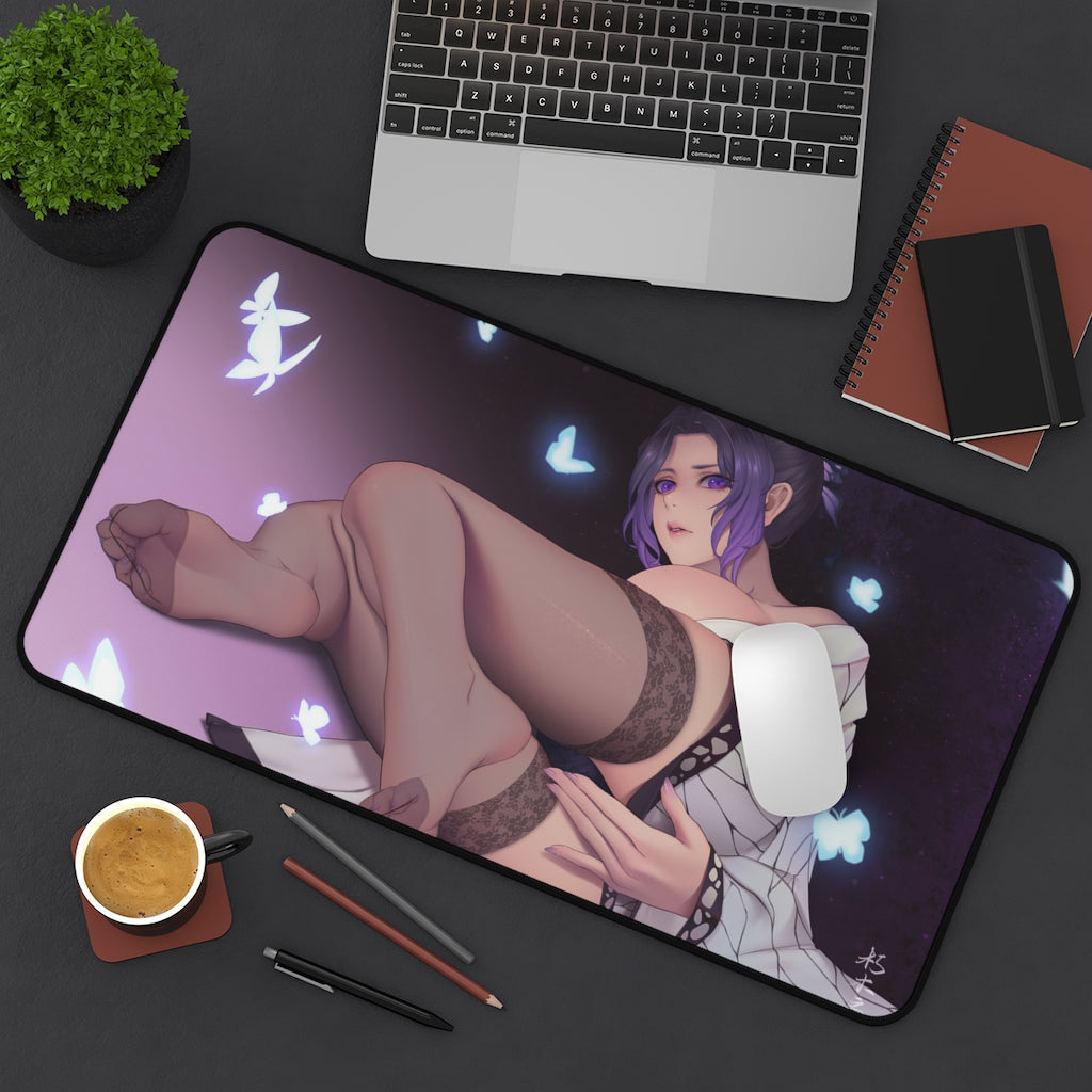 Demon Slayer Kochou Shinobu Shy Butt Desk Mat - Non Slip Mousepad