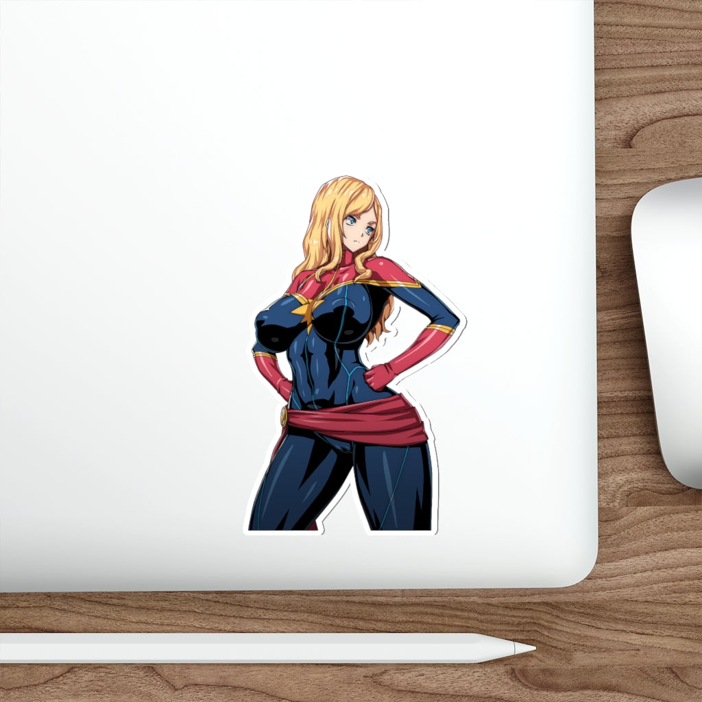 Thick Captain Marvel Waterproof Sticker - Ecchi Vinyl Decal