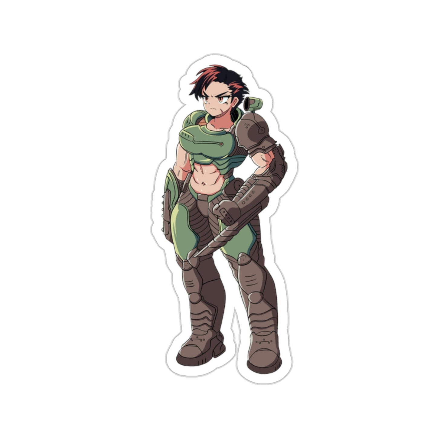 Doom Female Doomguy Waifu Waterproof Sticker - Weatherproof Vinyl Car Decal