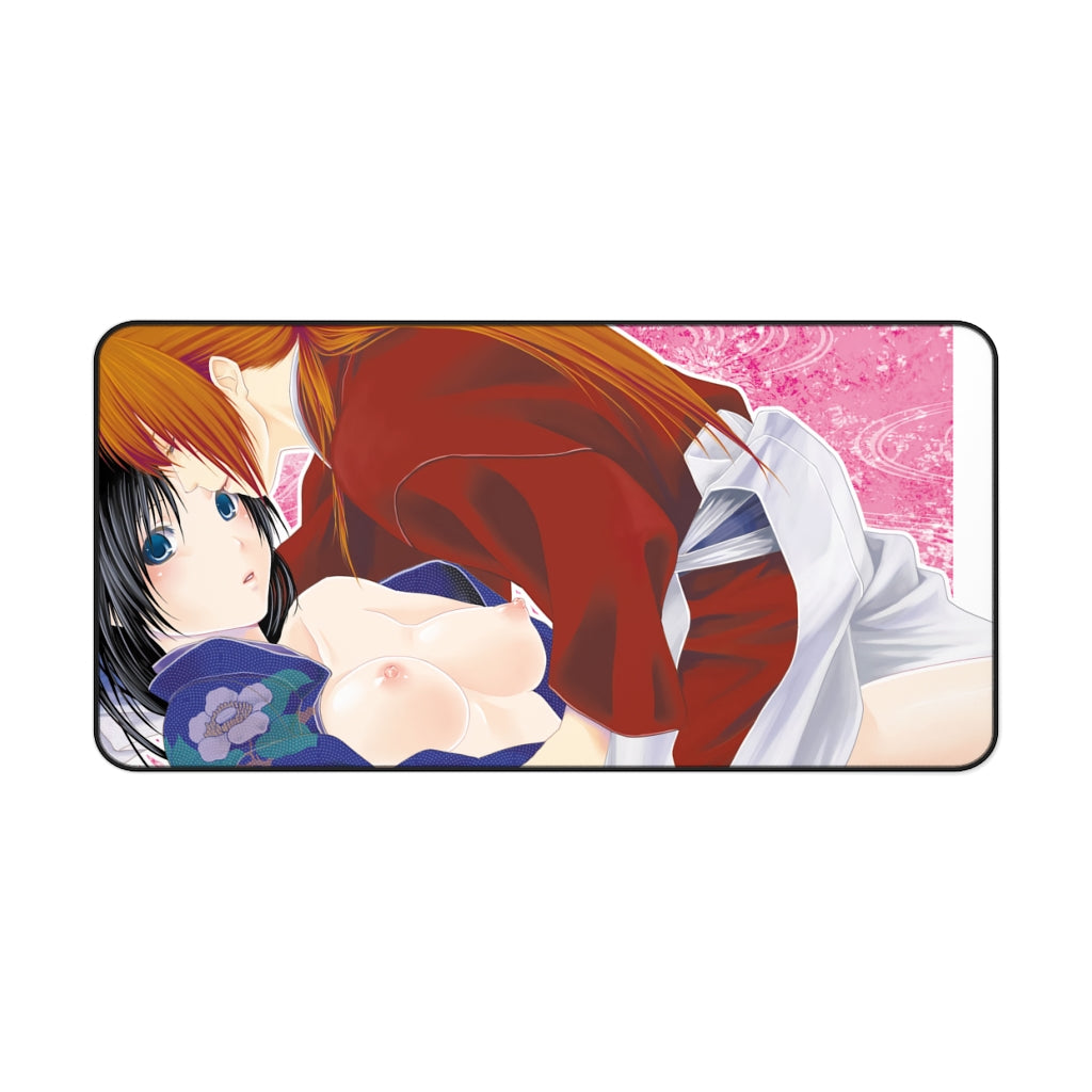 Rurouni Kenshin and Nude Tits Kaoru Desk Mat - Lewd Mousepad - Sexy Anime Girl Playmat