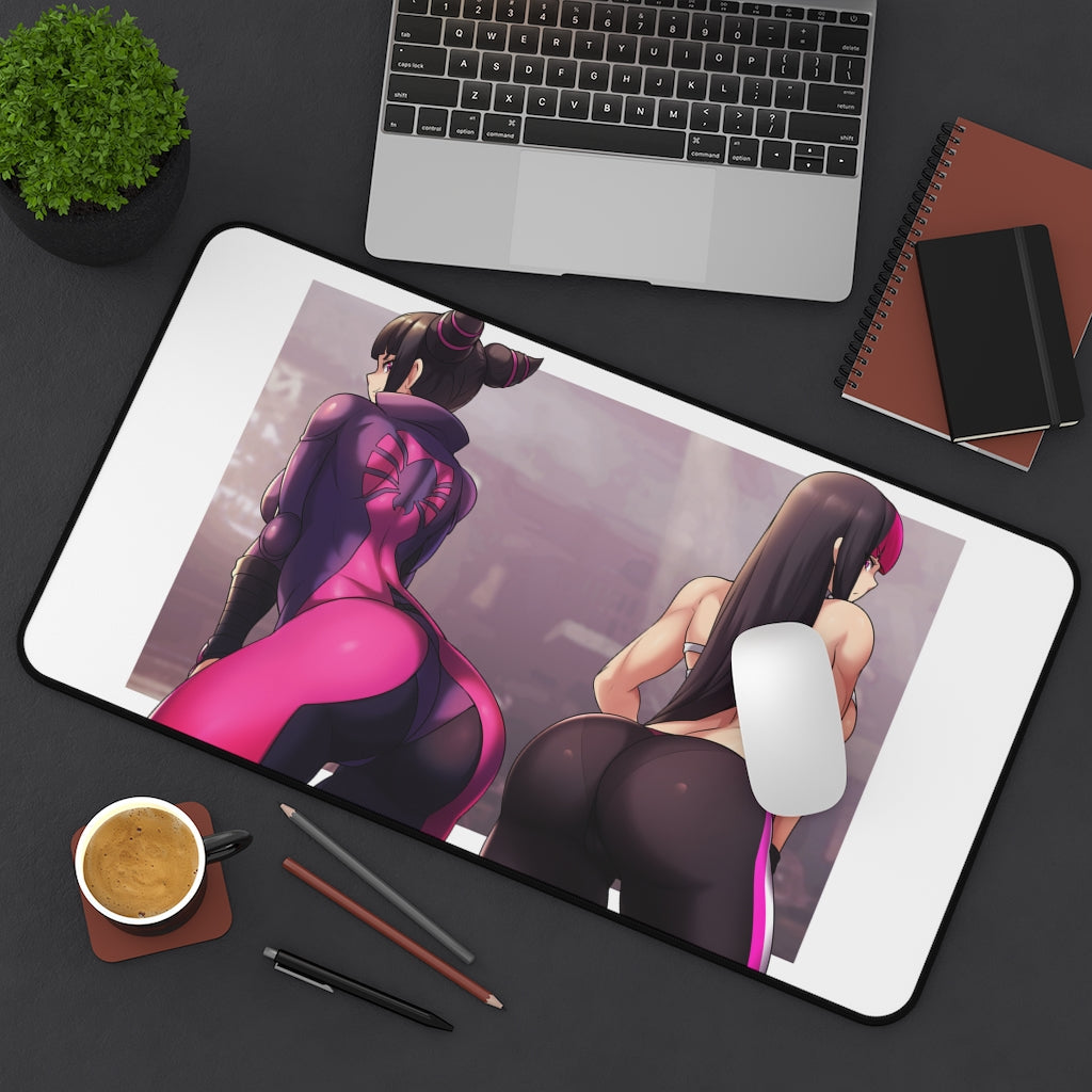 Street Fighter Sexy Mousepad - Cute Butt Juri Large Gaming Desk Mat - Ecchi Desk Pad