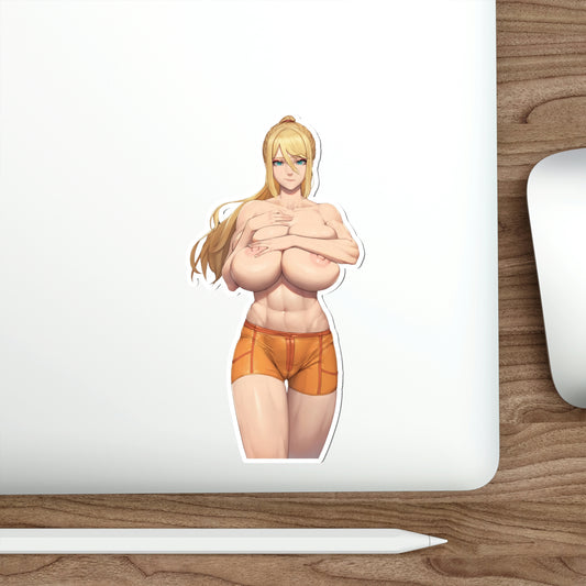 Huge Boobs Samus Topless Metroid Waterproof Sticker - Ecchi Vinyl Decal