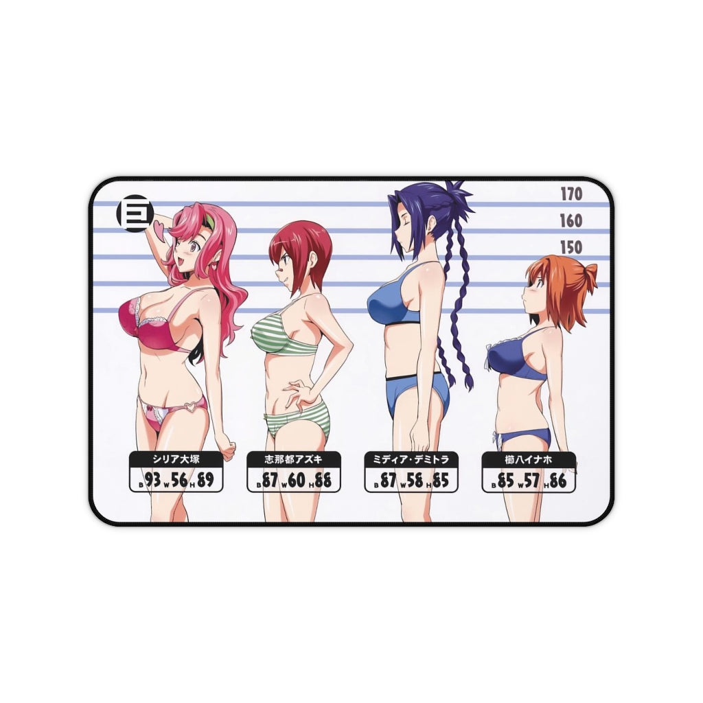 Maken-ki! Waifus Mensurations Boobs Size Bust Chart Mousepad - Non Slip Desk Mat