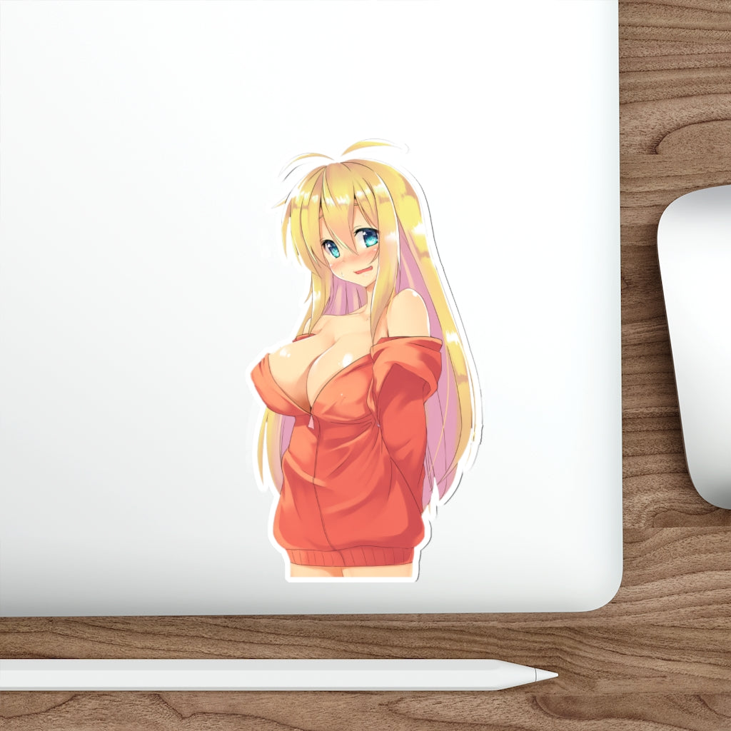 Busty Tsurumaki Maki Voiceroid Waterproof Sticker - Ecchi Vinyl Decal