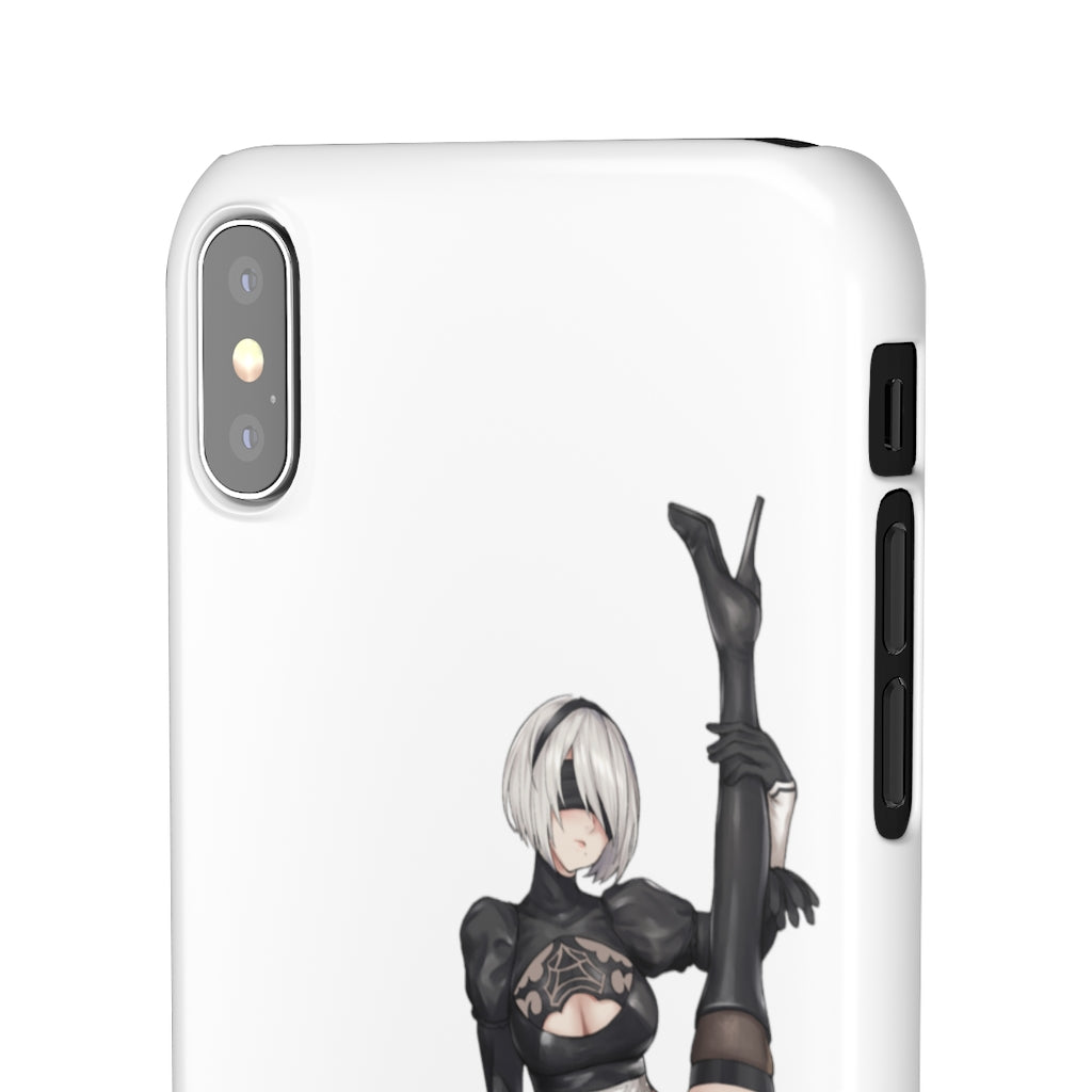 Nier Automata 2B Split Anime Phone Case -  Kawaii Aesthetic Snap Case