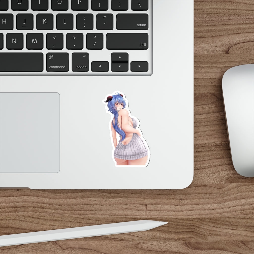 Ganyu Sexy Sweater Waterproof Sticker - Genshin Impact Ecchi Vinyl Decal