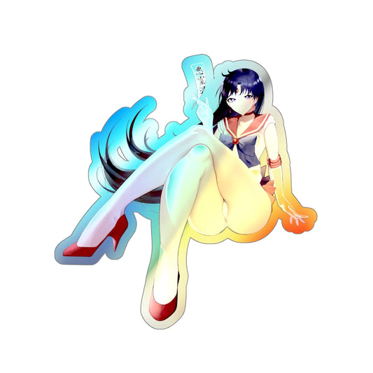 Holographic Sailor Moon Sticker - Sexy Sailor Mars - Ecchi Holographic Car Decal