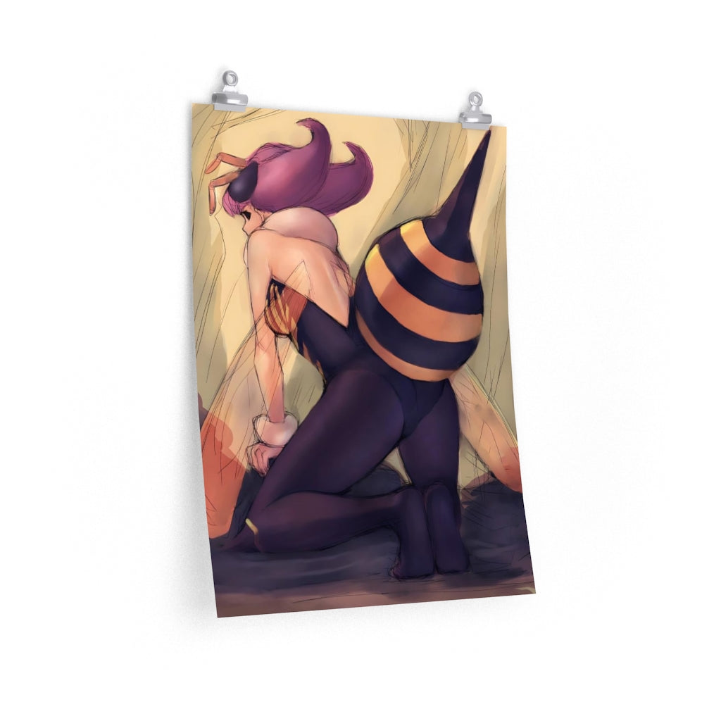 Q Bee Darkstalkers Poster - Lewd Premium Matte Vertical Poster - Adult Wall Art