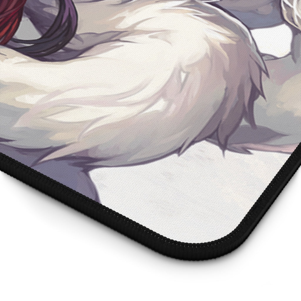 Kitsune Ahri Sexy Mousepad - League of Legends Desk Mat - LoL Ecchi Playmat