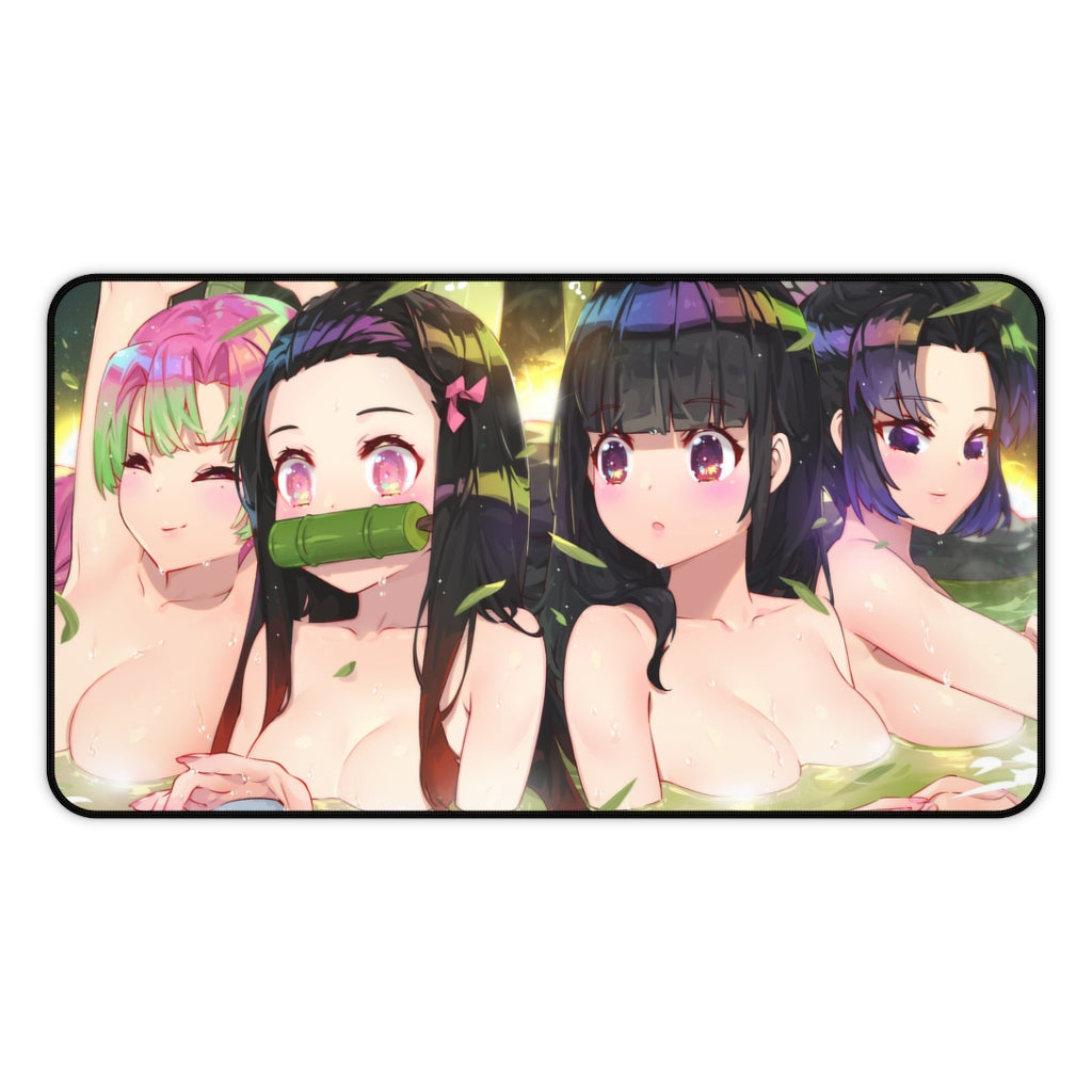 Nezuko Shinobu Mitsuri and Kanao Demon Slayer Nude Bath Bamboo Forest Mousepad - Gaming Playmat