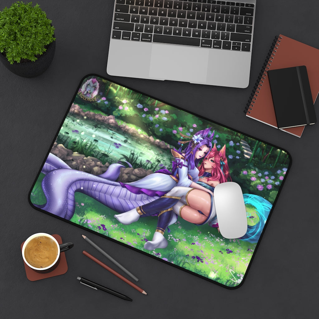 League Of Legends Cassiopeia And Ahri Sexy Mousepad - Large XXL Gaming Desk Mat - Lol Desk Pad