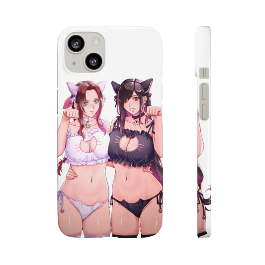 Tifa and Aerith Anime Phone Case - Final Fantasy Kawaii Aesthetic Snap Case