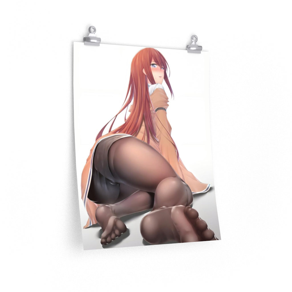 Affiche sexy pieds de Makise Kurisu Steins Gate Ecchi - Affiche verticale mate de qualité supérieure obscène - Art mural pour adultes