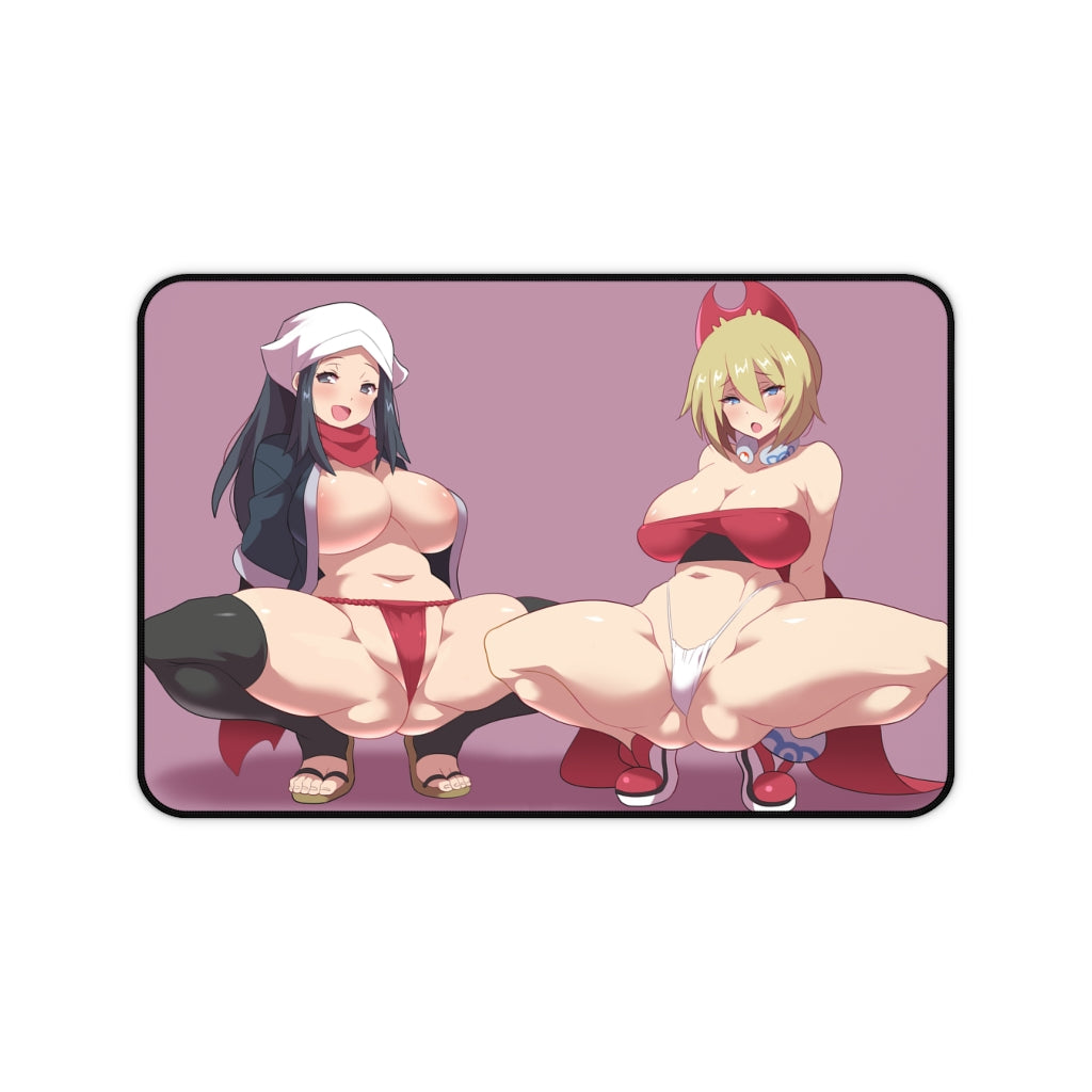 Akari and Irida Pokemon Lewd Waifus Desk Mat - Sexy Anime Girls Mousepad - Gaming Playmat