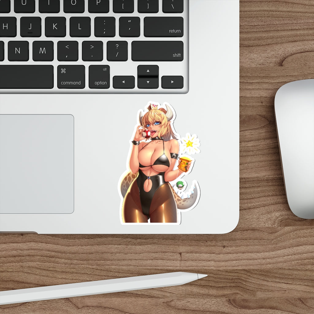 Bowsette Power Up Waterproof Sticker - Ecchi Vinyl Anime Car Decal