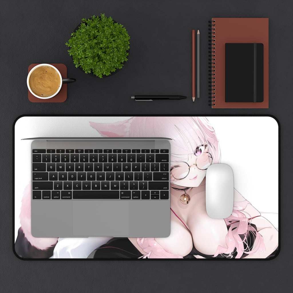 Final Fantasy XIV Sexy Mousepad - Thick Miqo'Te Desk Mat - Ecchi Playmat