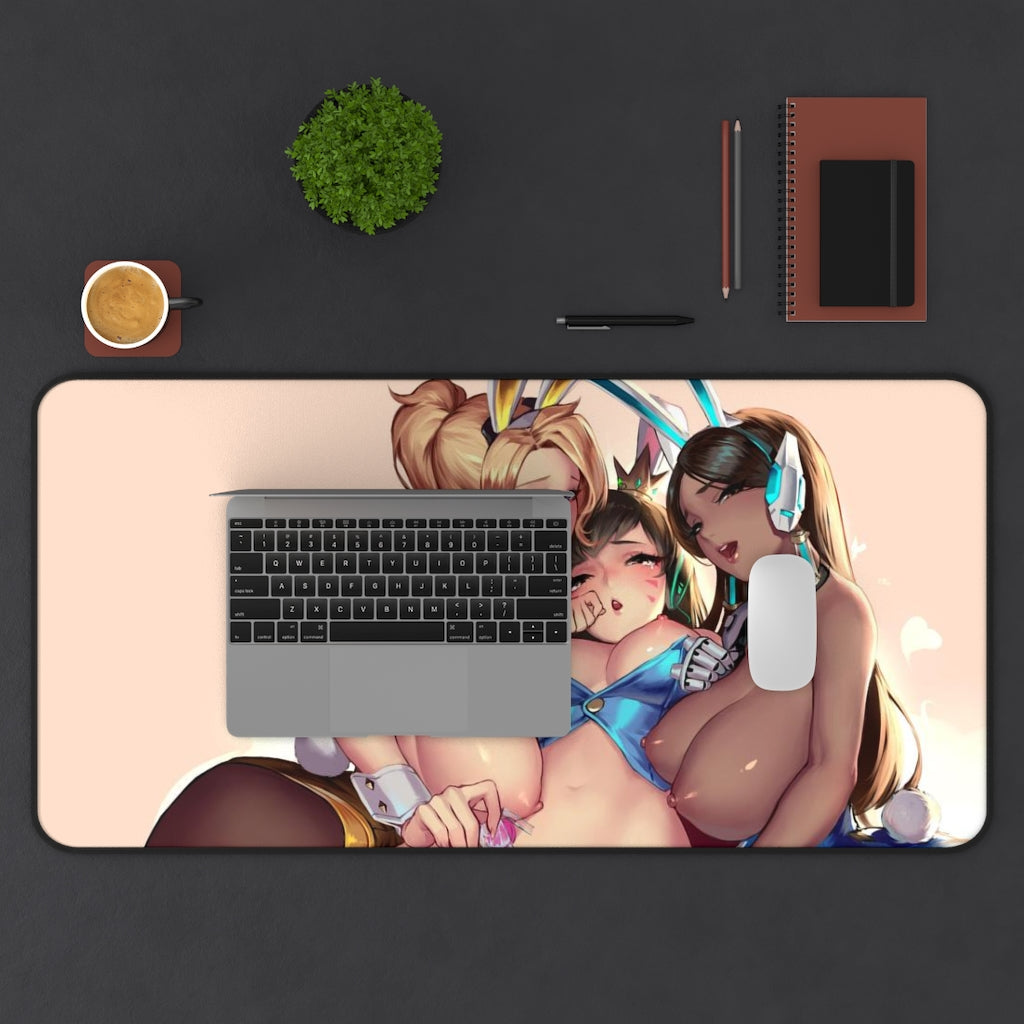 Nude D.Va Mercy Symmetra Hentai Overwatch Desk Mat - Lewd Mousepad - Gaming Girls Playmat