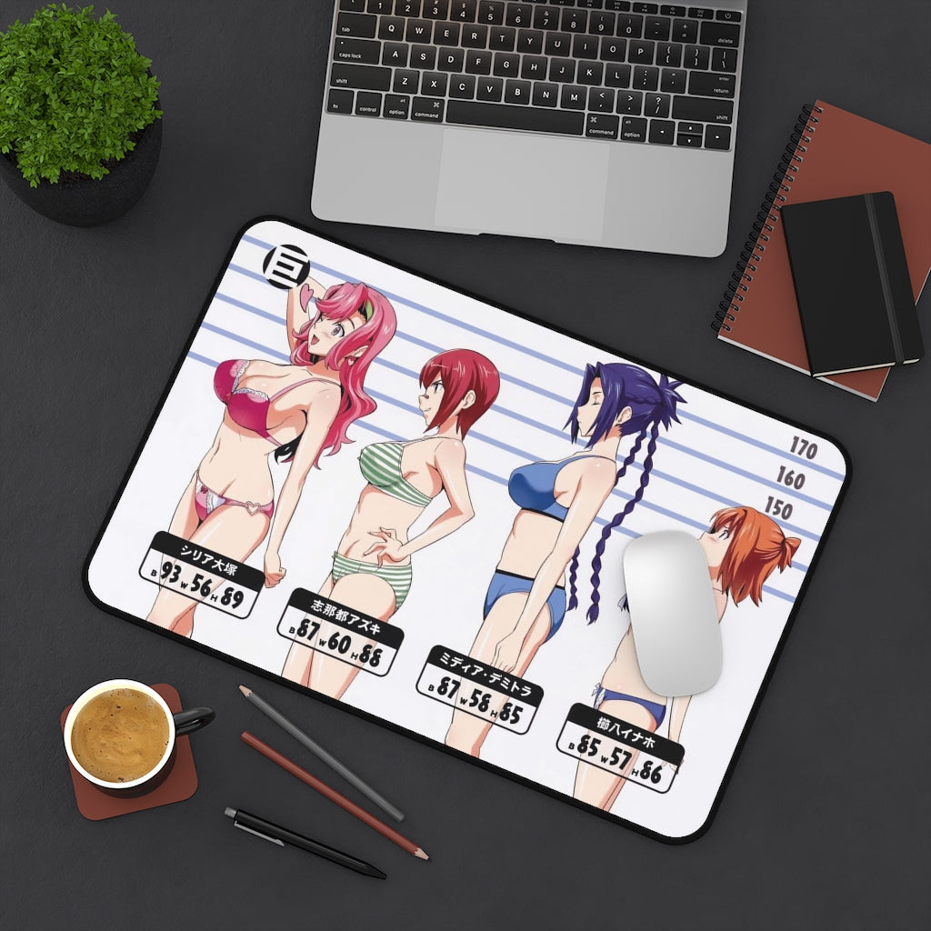 Maken-ki! Waifus Mensurations Boobs Size Bust Chart Mousepad - Non Slip Desk Mat