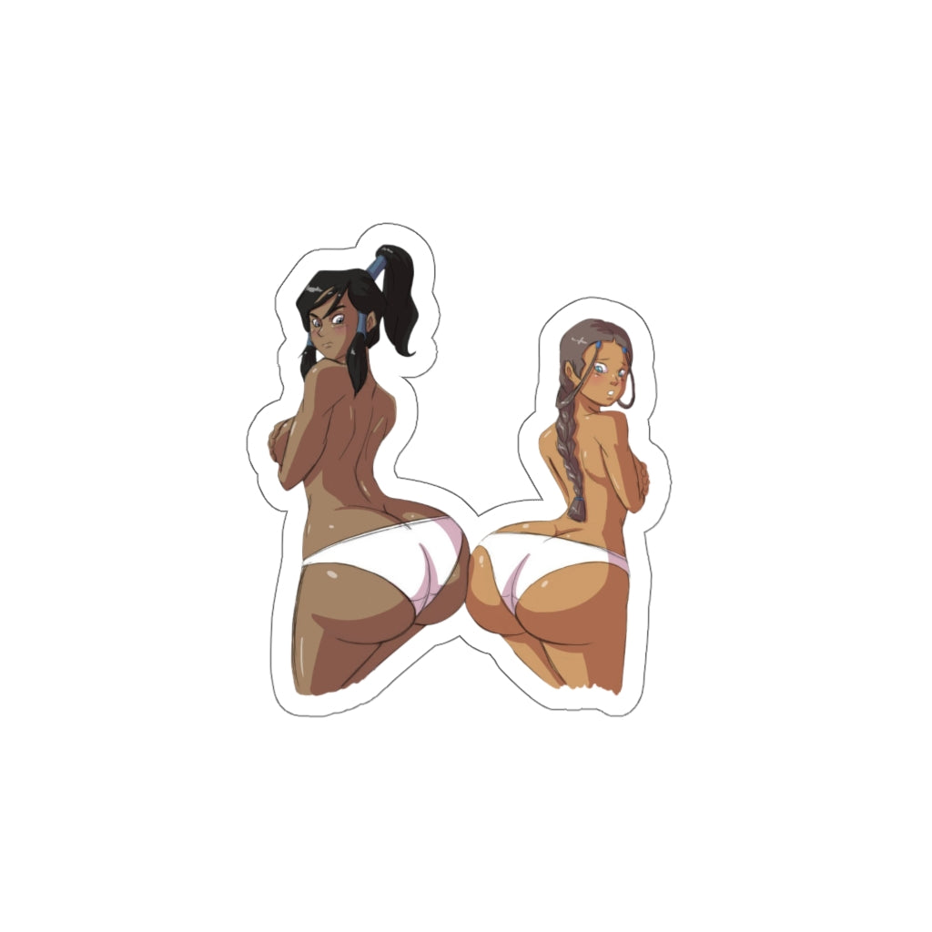 Big Butt Korra and Katara Waterproof Sticker - Ecchi Vinyl Decal